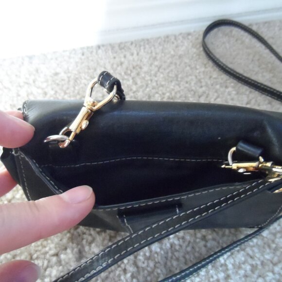 Rochelier Wallet Genuine Leather Straplet Black Card Holder Change Pocket Zipper - Picture 11 of 15